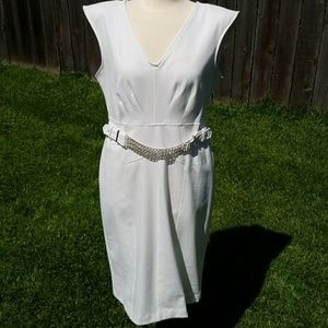 Nwt white chain belted dress
